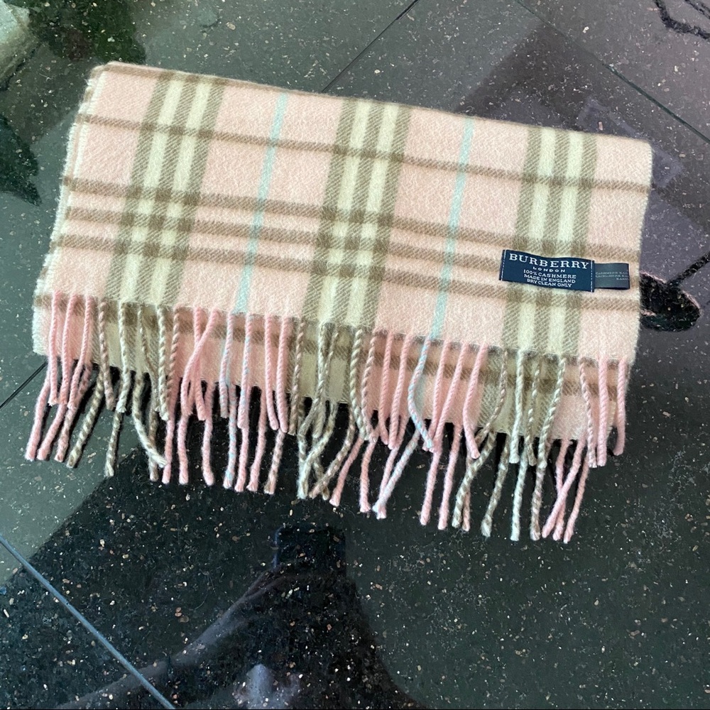 authentic cashmere pink burberry scarf